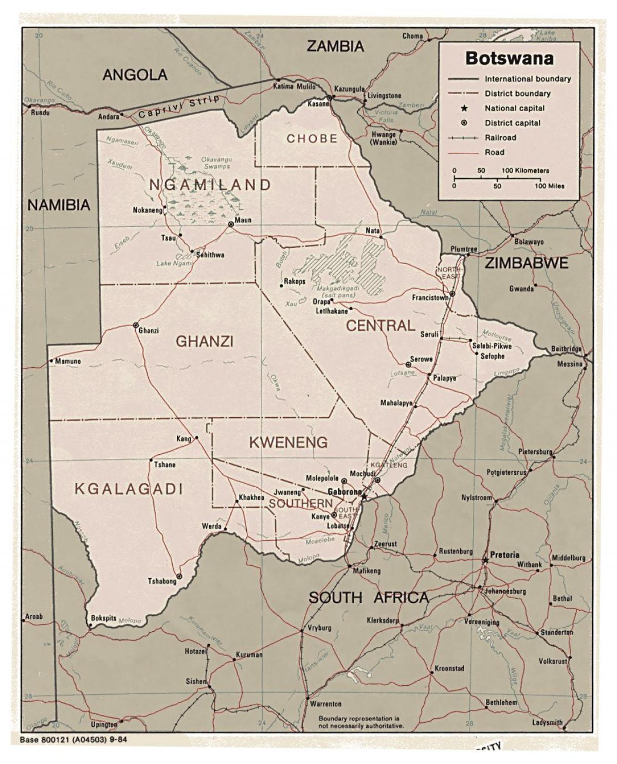terperinci peta Botswana