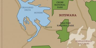 Peta Botswana peta taman nasional