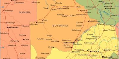 Peta Botswana menunjukkan semua kampung-kampung